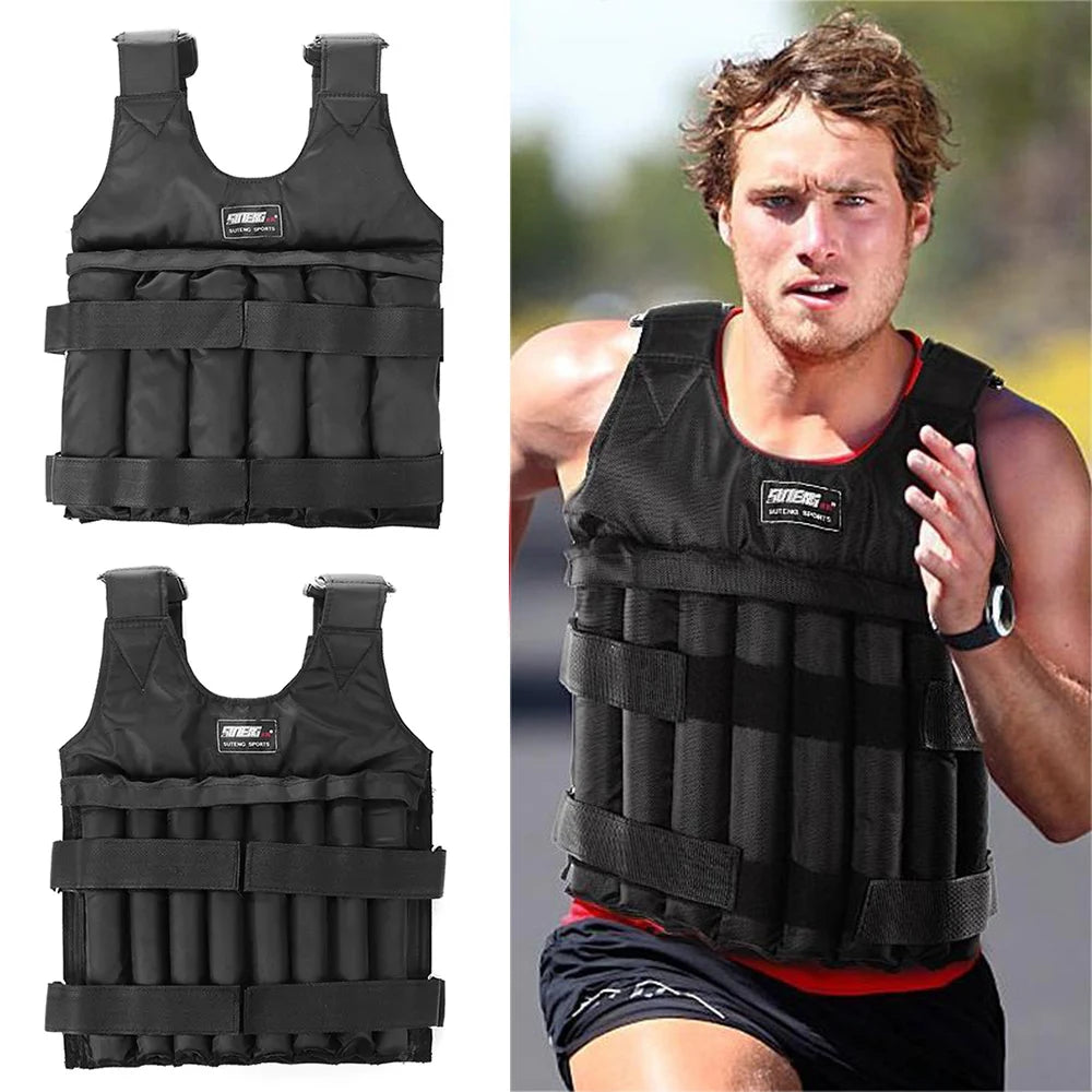 3/15/20/35/50Kg Loading Weight Vest Jacket Sand Clothing for Running Training Fitness Equipment Adjustable Waistcoat Jackets