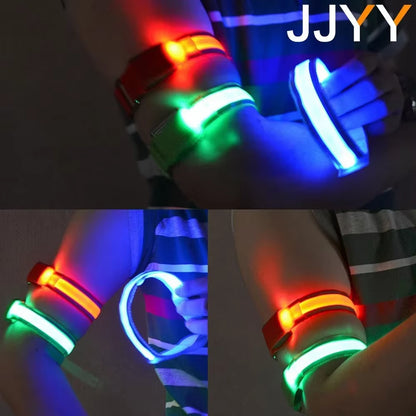 Outdoor Sports Night Running Armband LED Light USB Charging Harness Arm Leg Warning Wristband Bike Bicy