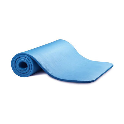 All-Purpose 1/2 In. High Density Foam Exercise Yoga Mat Anti-Tear with Carrying Strap, Blue